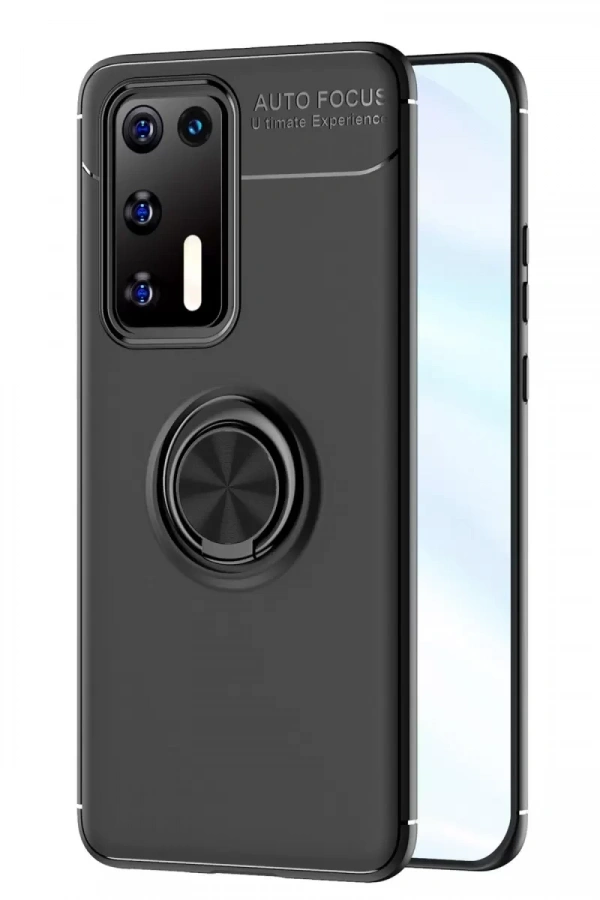 Huawei P40 Kılıf Range Yüzüklü Silikon - Siyah