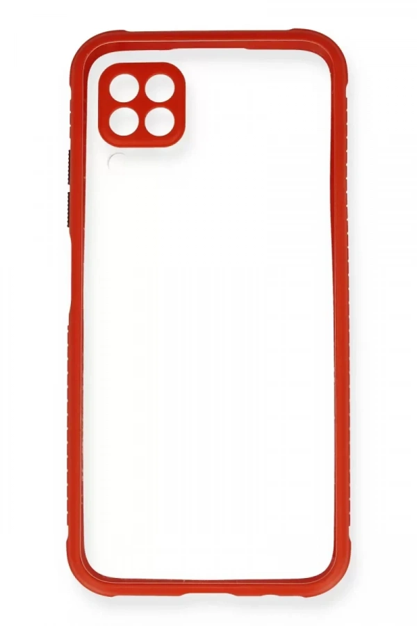 Huawei P40 Lite Kılıf Miami Şeffaf Silikon - Kırmızı