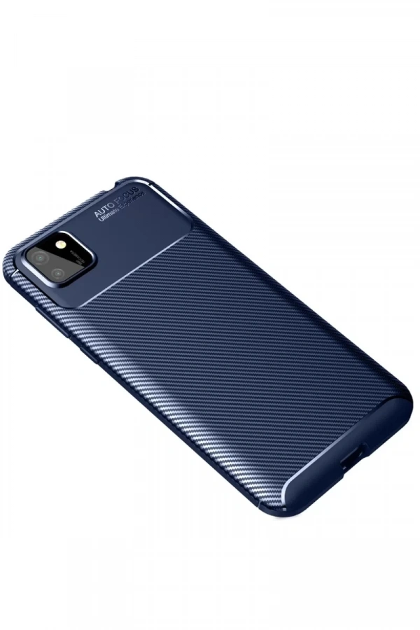 Huawei Y5P Kılıf Auto Focus Karbon Kapak - Lacivert