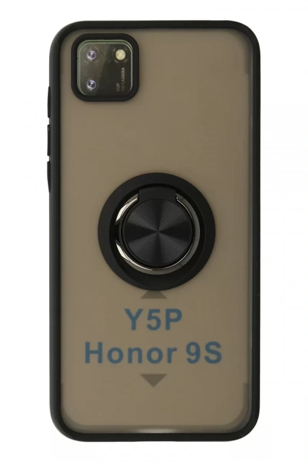 Huawei Y5P Kılıf Montreal Yüzüklü Silikon Kapak - Siyah
