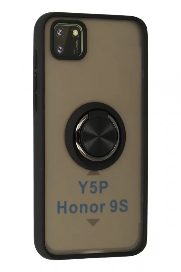 Huawei Y5P Kılıf Montreal Yüzüklü Silikon Kapak - Siyah