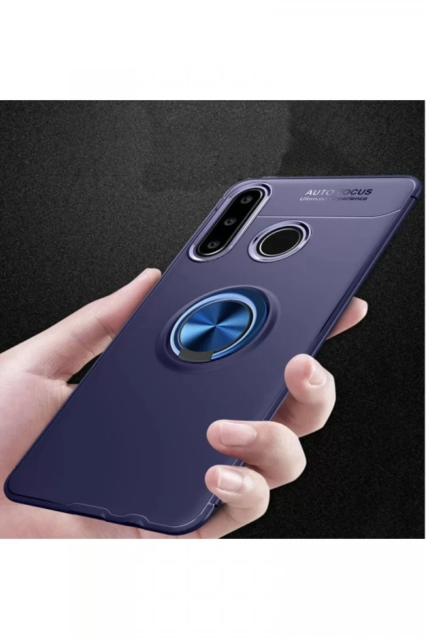 Huawei Y6P Kılıf Range Yüzüklü Silikon - Mavi