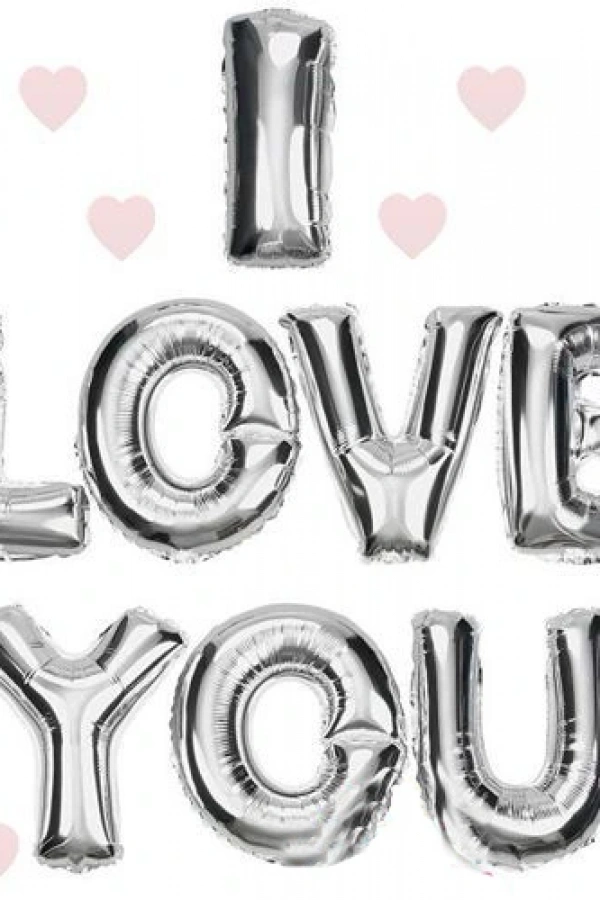I Love You Folyo Balon Gümüş Renk 35 CM