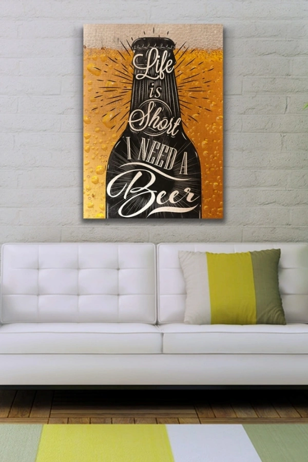 I Need Afiş Sarı Tonlarda Kanvas Tablo 50 x 70