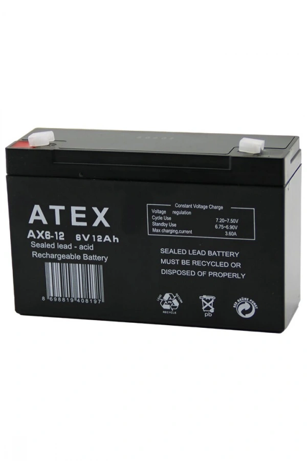 İNCE AKÜ 6V 12AH AMPER