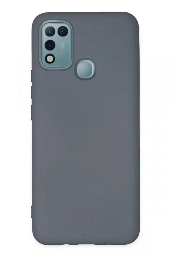 İnfinix Hot 10 Play Kılıf Nano içi Kadife Silikon - Gri