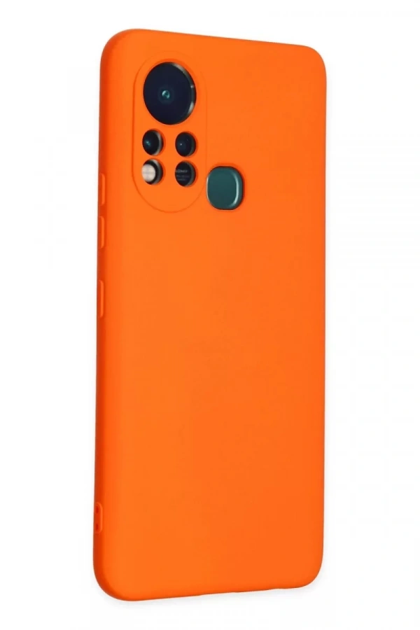 İnfinix Hot 11s Kılıf Nano içi Kadife Silikon - Turuncu