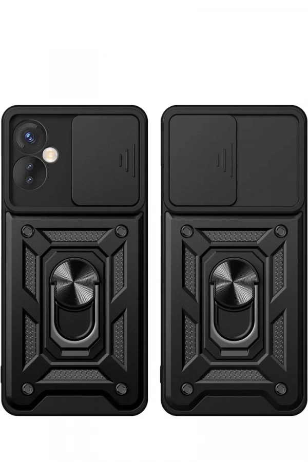 İnfinix Hot 40 Pro Kılıf Pars Lens Yüzüklü Silikon - Kırmızı