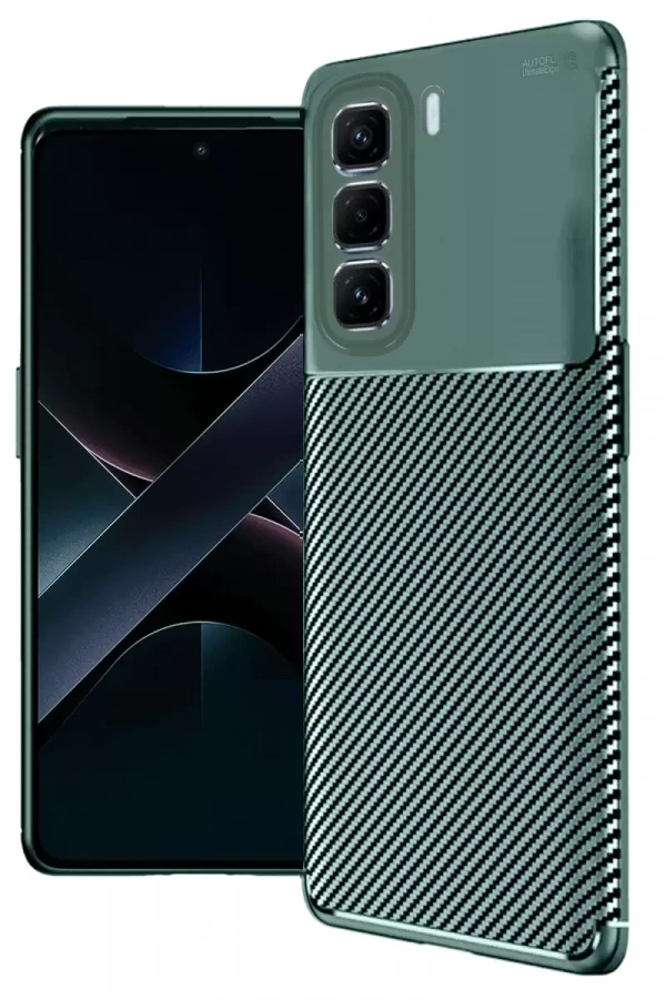 İnfinix Hot 50 Pro Plus 4G Auto Focus Karbon Kapak - Koyu Yeşil