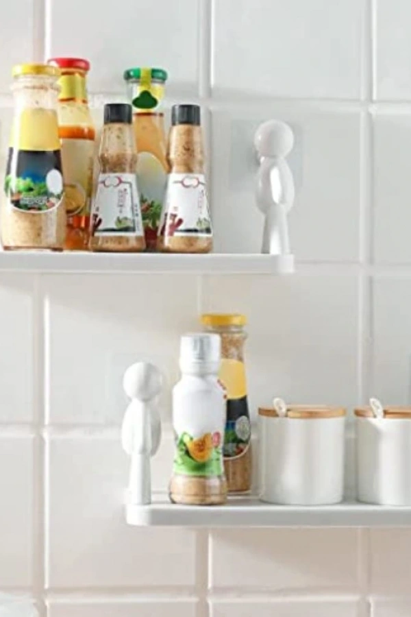 İnsan Figürlü Yapışkanlı Çok Amaçlı Duvar Rafı