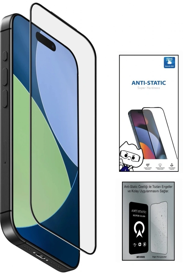 iPhone 14 6D Anti Static Temperli Cam Ekran Koruyucu Kırılmaz Full Kaplama