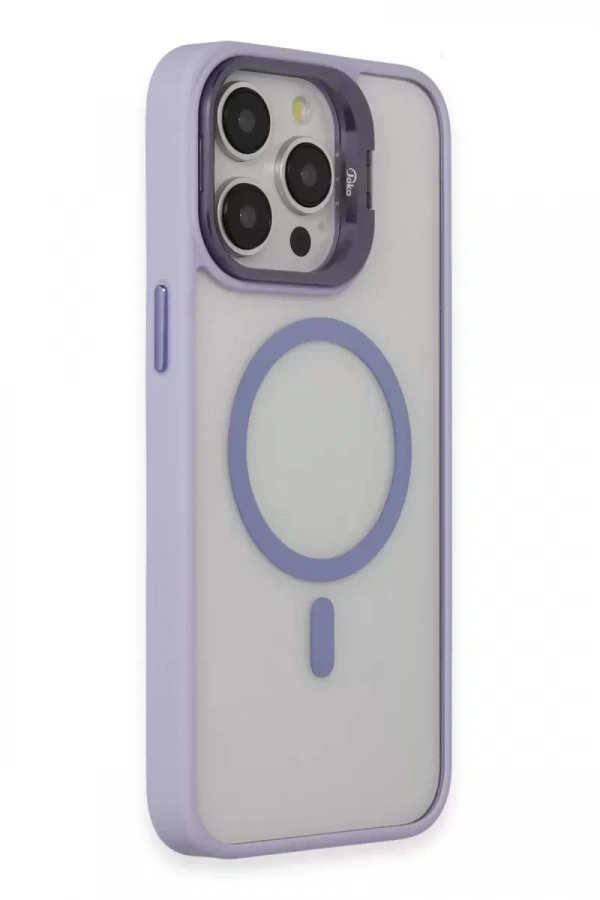 iPhone 15 Pro Max Kılıf Roblox Lens Magsafe Standlı Kapak - Lila