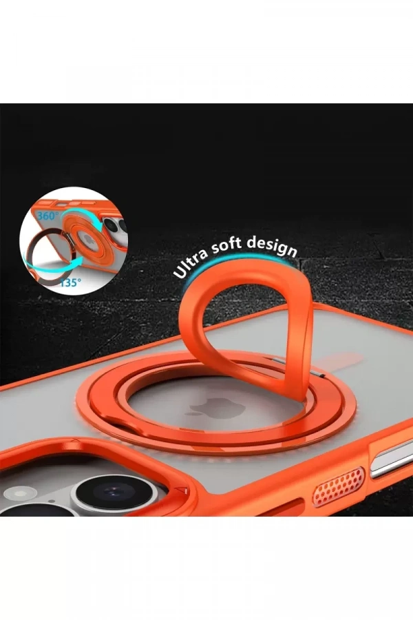 iPhone 16 Banza Magsafe Standlı Kapak - Siyah