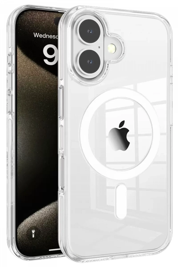 iPhone 16 Gleam PC Sert Magsafe Kılıf - Şeffaf