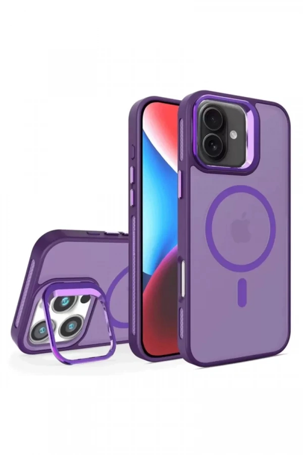iPhone 16 Plus Flet Lens Magsafe Kapak - Derin Mor