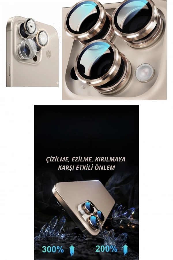 iPhone 16 Pro Max Kamera Lens Koruyucu Naturel