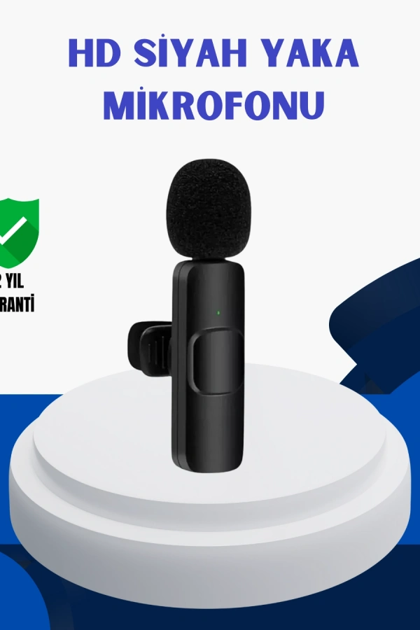 iPhone İçin Çift Mikrofonlu Telsiz Yaka Mikrofonu 360 Derece HD Ses