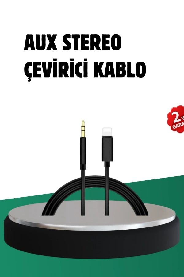 iPhone Uyumlu Lightning – 3.5mm Aux Adaptör Kablo Stereo Ses Aktarım