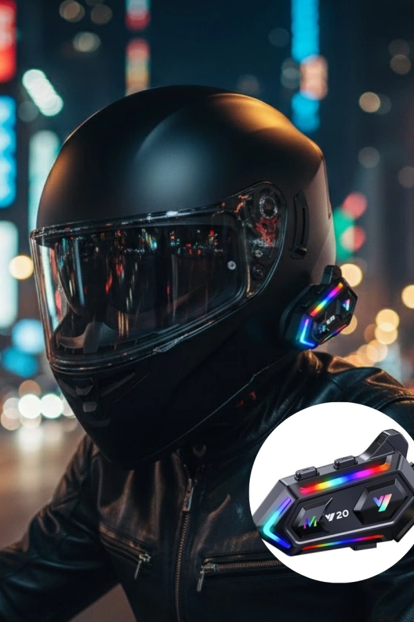 IPX6 Su Geçirmez Intercom 1000m Bağlantı 1000mAh Batarya RGB Işıklı
