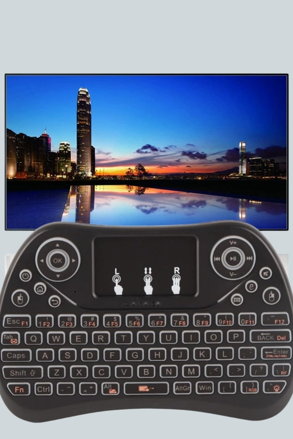 Işıklı Kablosuz Mini Klavye – 2.4 GHz, Dokunmatik Mouse Özellikli