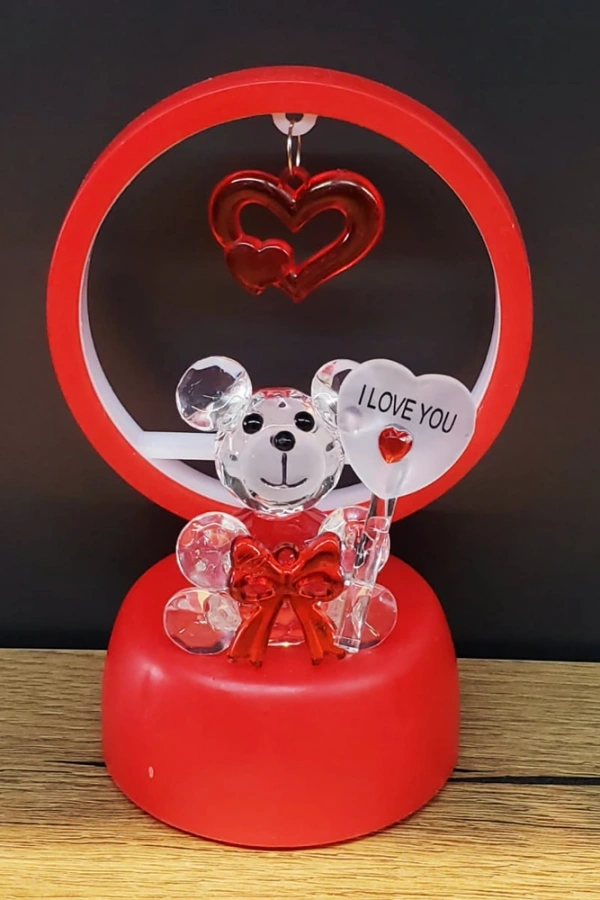 Işıklı Kırmızı I Love You Ayıcık