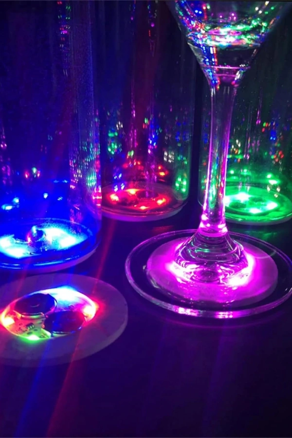 Işıklı Yapışkanlı Bardak Altı Aparatı Ledli 3 Modlu