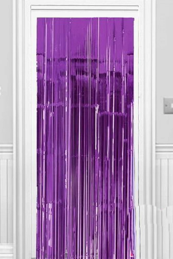 Işıltılı Duvar ve Kapı Perdesi Mor Renk 90x200 cm