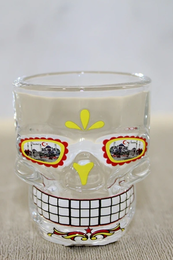 İstanbul Temalı Cam Kurukafa Shot Bardak