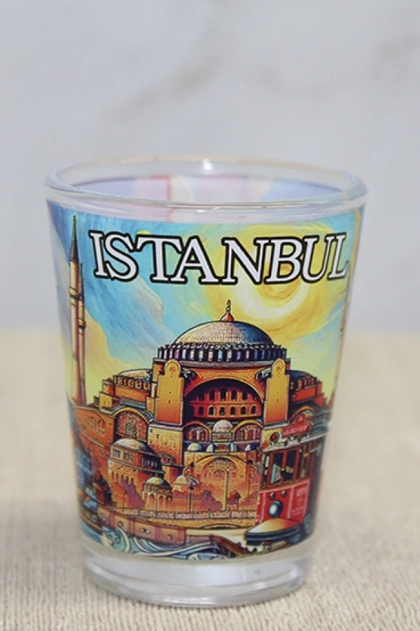 İstanbul Temalı Cam Shot Bardak - Model 2