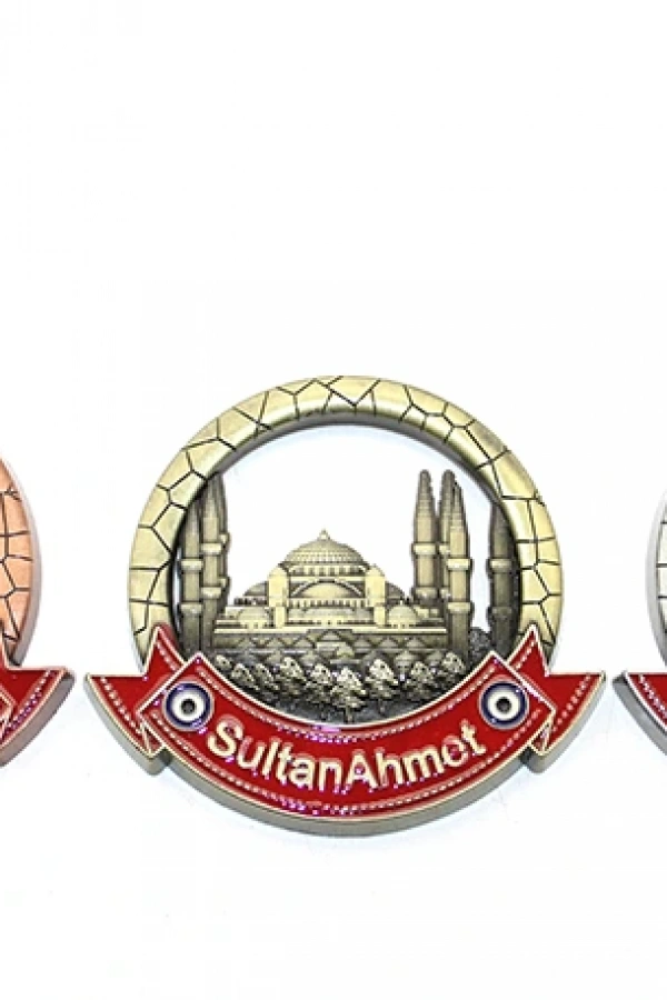 İstanbul Temalı Metal Magnet Sultanahmet Yuvarlak Tasarımlı