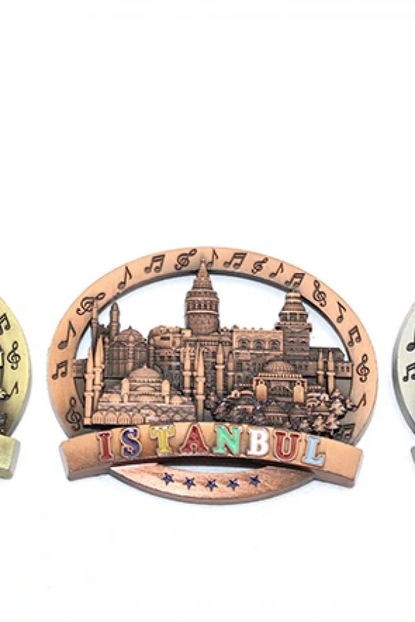 İstanbul Temalı Metal Magnet Yuvarlak Tasarım