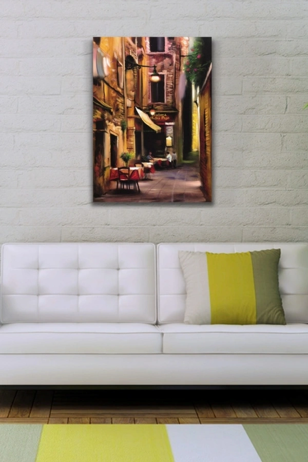 İtalya Pizza Dükkanı Kanvas Tablo 50 x 70