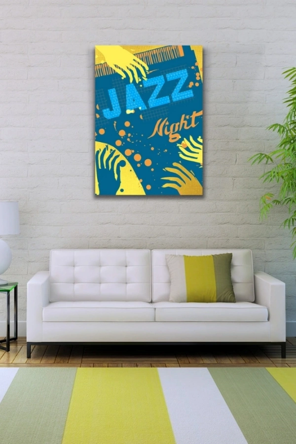 Jazz Night Afişi Kanvas Tablo 50 x 70
