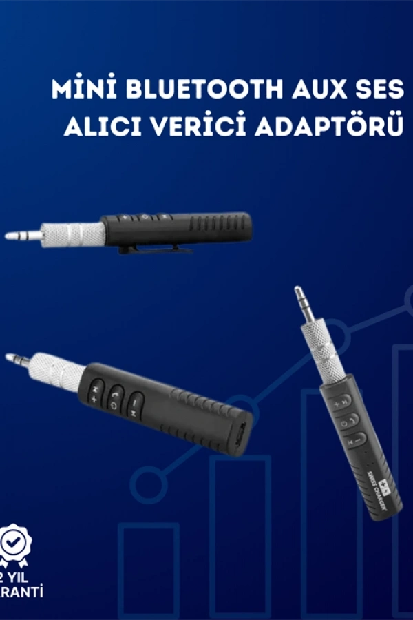 Kablolu Hoparlör ve Kulaklıklar İçin Bluetooth Adaptör | Mini Boy, Klipsli, Taşınabilir