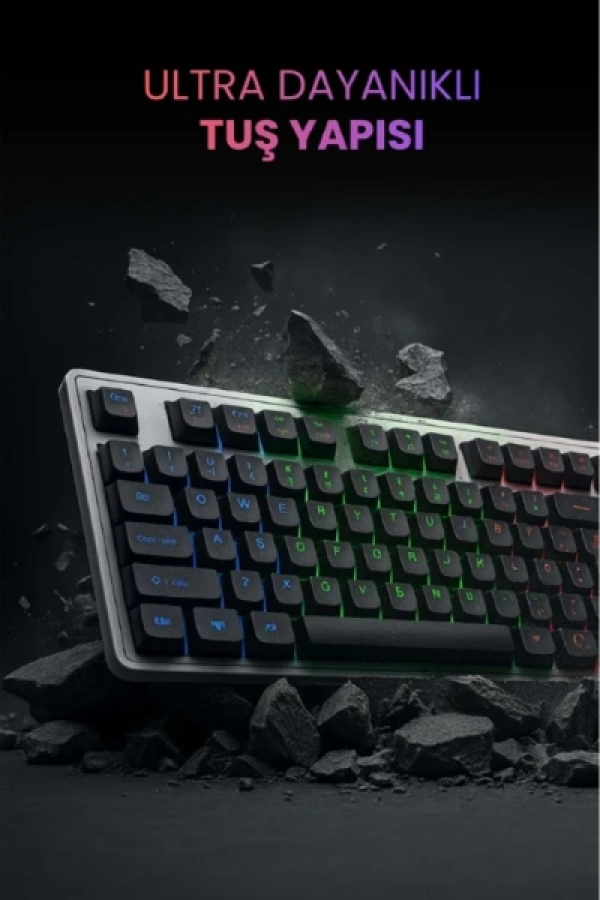 Kablolu Işıklı Gaming Standart Türkçe Q Klavye Ve Mouse Seti