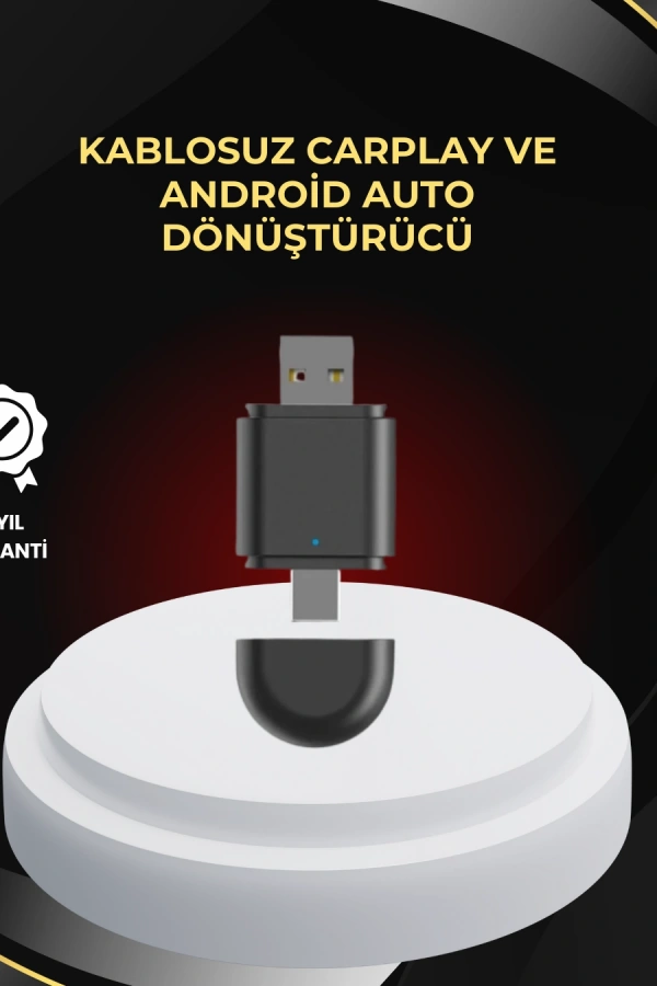 Kablosuz CarPlay ve Android Auto Dönüştürücü – USB-A & Type-C Girişli Akıllı Adaptör