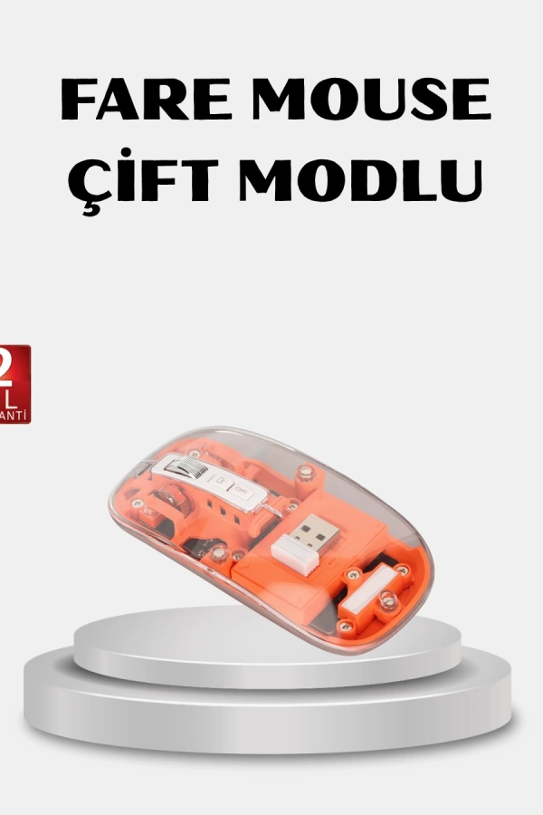 Kablosuz Çift Modlu Mouse – Bluetooth 5.0 + 2.4GHz
