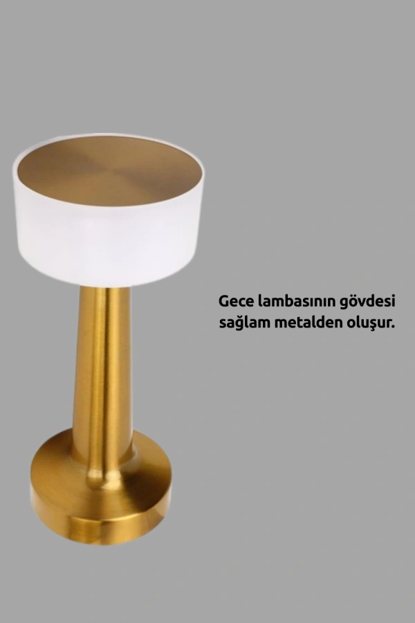 Kablosuz Dokunmatik Masa Lambası – Şık Modern Metal Gövde, USB Şarjlı