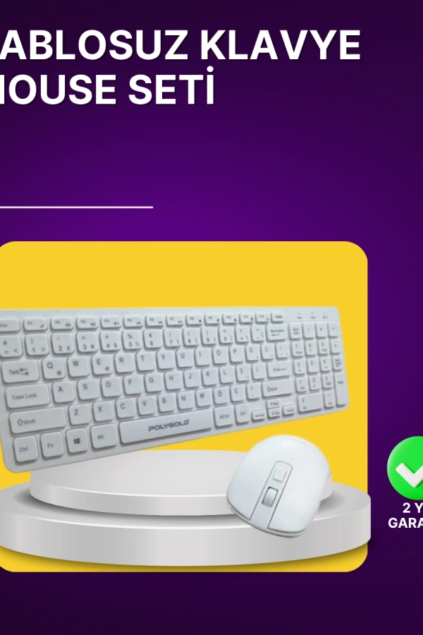 Kablosuz Klavye ve Mouse Seti - Ergonomik Tasarım, Sessiz Kullanım, Geniş Uyumluluk