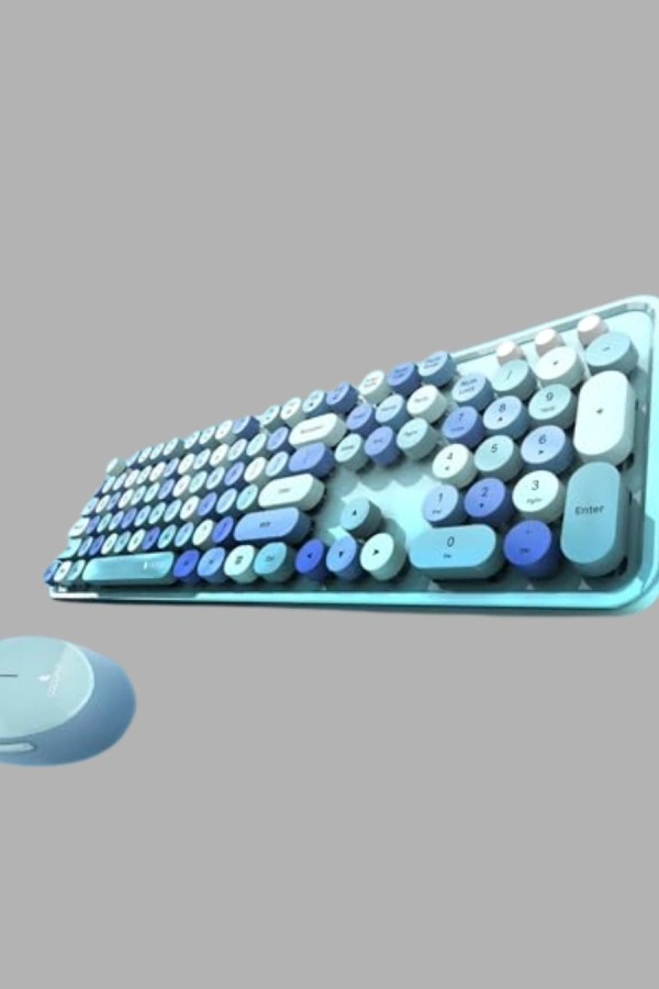 Kablosuz Klavye ve Mouse Seti – Sessiz Tuş, Retro Tasarım