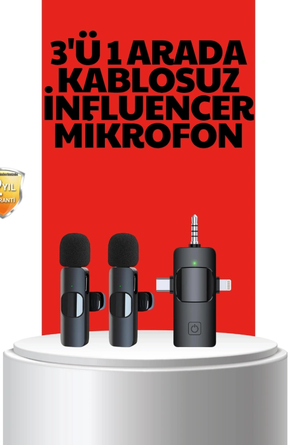 Kablosuz Mikrofon - Telefon ve Bilgisayar Uyumlu