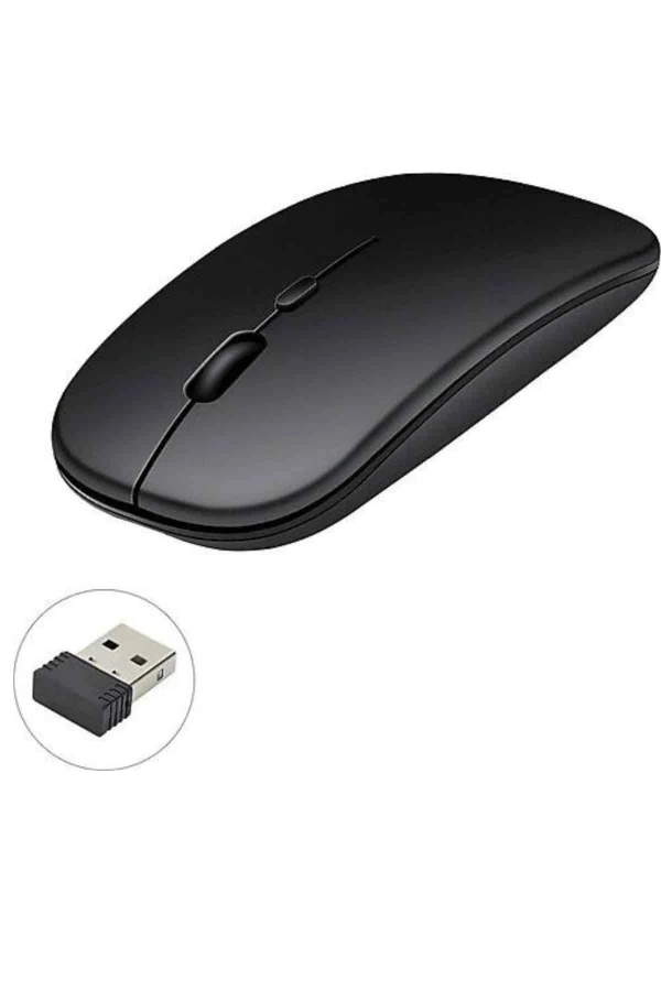 Kablosuz Mouse Fare Şarjlı Bluetooth Wireless Çift Modlu Sessiz