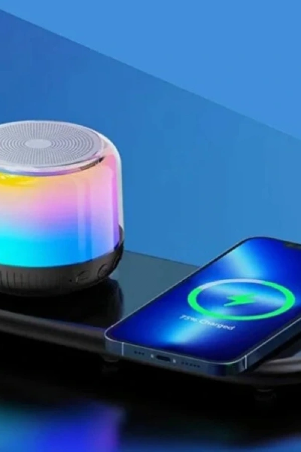 Kablosuz Şarj Standlı Bluetooth Hoparlör