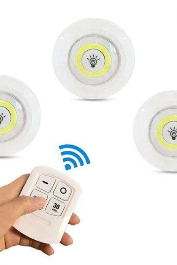 Kablosuz Uzaktan Kumandalı 3lü Led Lamba Seti