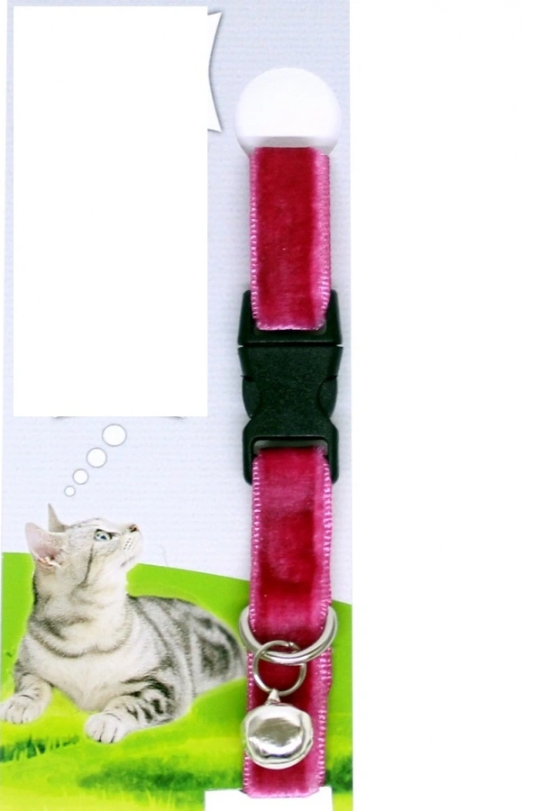 Kadife Dokulu Ayarlanabilir Çıngıraklı Kedi Tasması