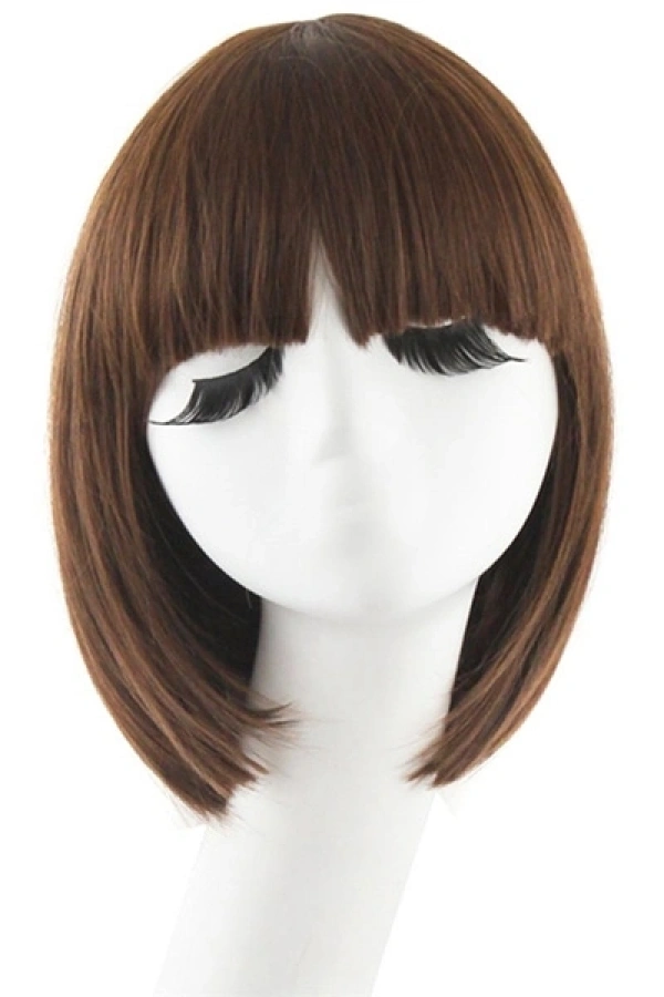 Kahverengi Küt Peruk Saç