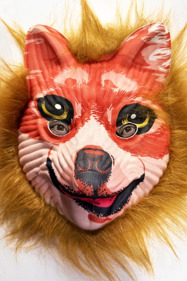 Kahverengi Saçlı Peluş Tilki Maskesi Mega Peluş 24 No