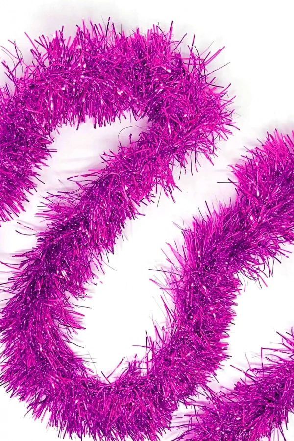 Kalın Simli Parti Süsü 2 Metre Fuşya