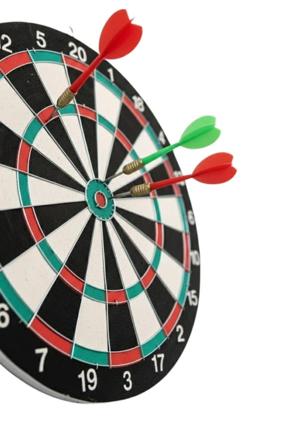 Kaliteli Ahşap 15 İnç Dart Tahtası Kolay Montajlı 4 Ok
