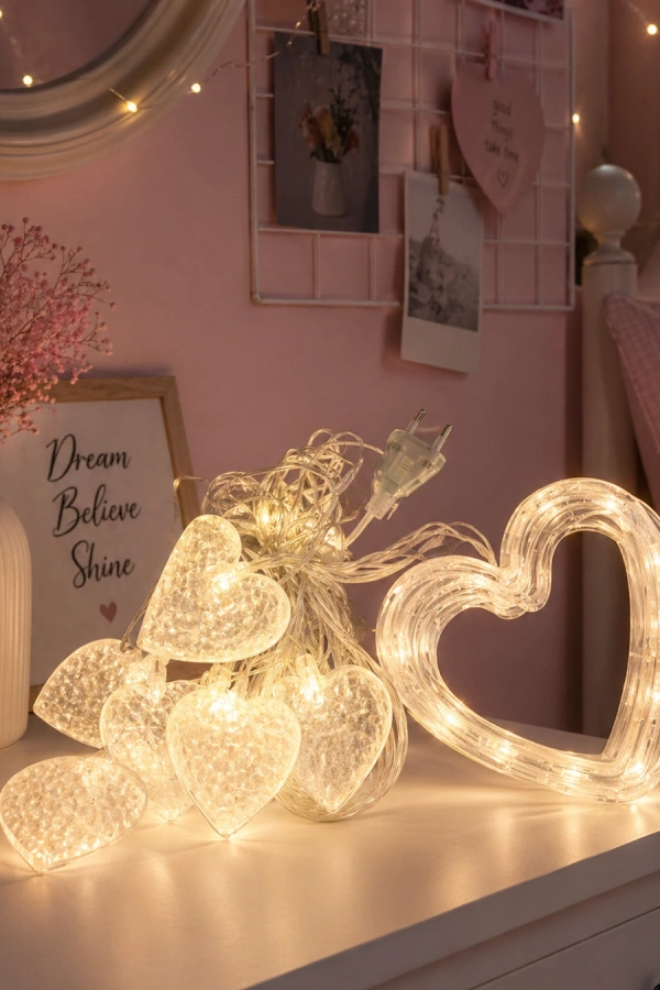 Kalp Figürlü LED Neon Dekor Işığı Romantik Ortam Aydınlatması